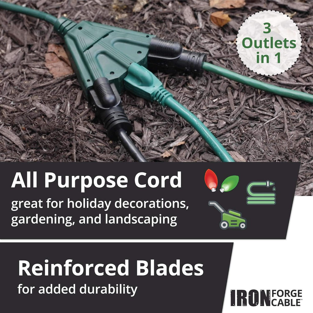 100 Ft Outdoor Extension Cord with 3 Outlets S1876