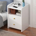 White Nightstand with Drawers C252