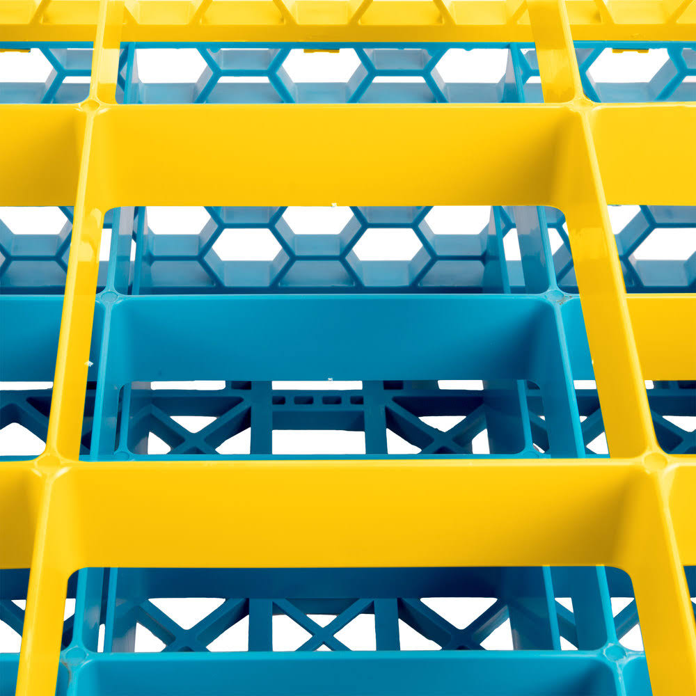 9 Compartment Yellow Glass Rack with 4 Extenders H334