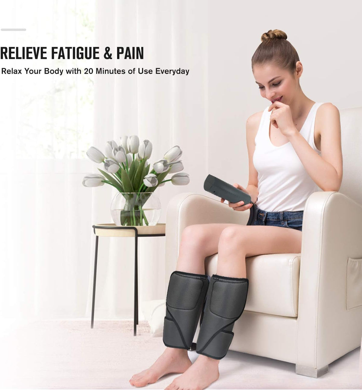 Leg Massager with Heat 3 Modes 3 Intensities D64107