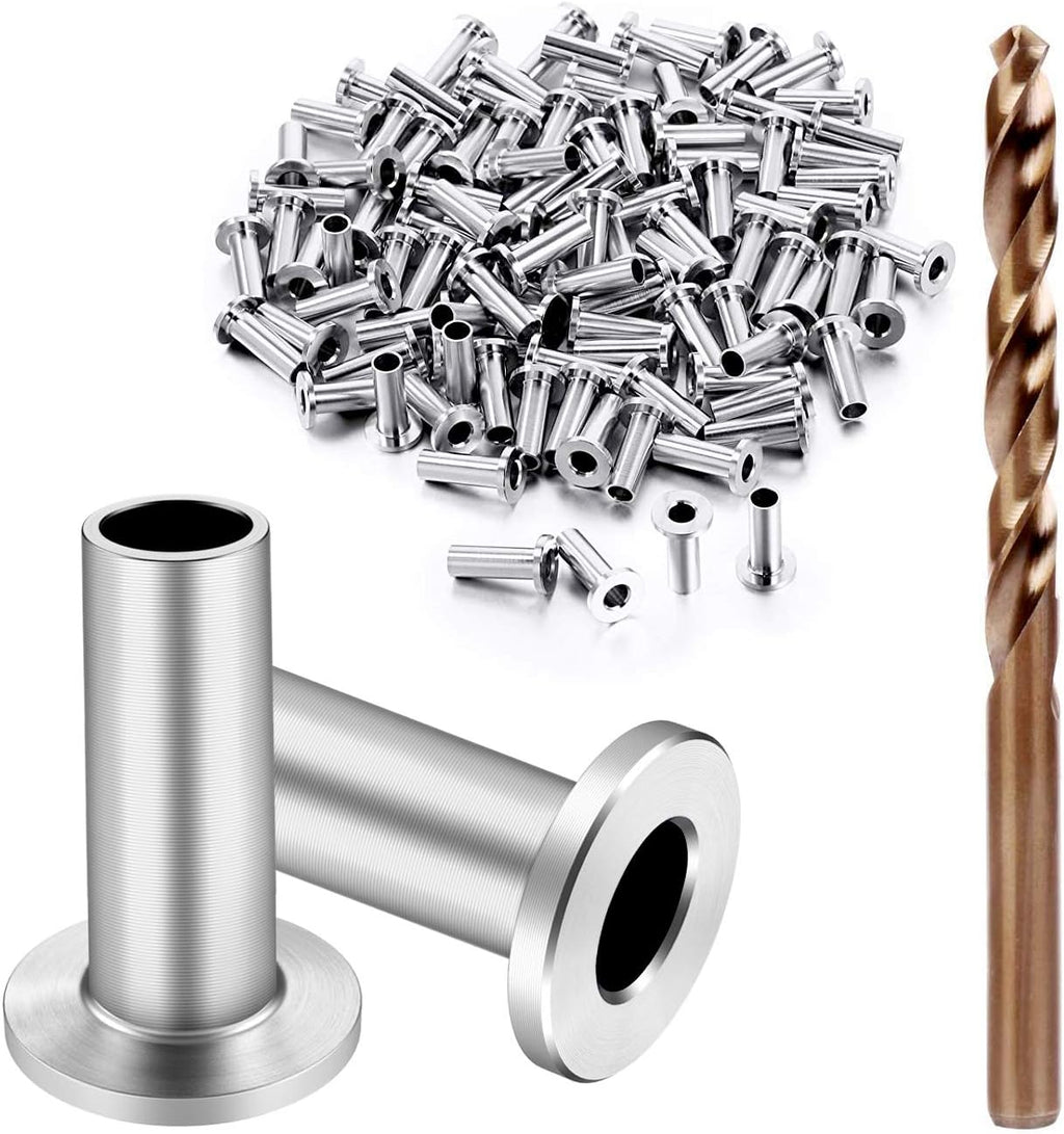 120 Pack Stainless Steel Protector Sleeves for 1/8 Wire Rope Cable Railing B8769