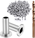 120 Pack Stainless Steel Protector Sleeves for 1/8 Wire Rope Cable Railing B8769