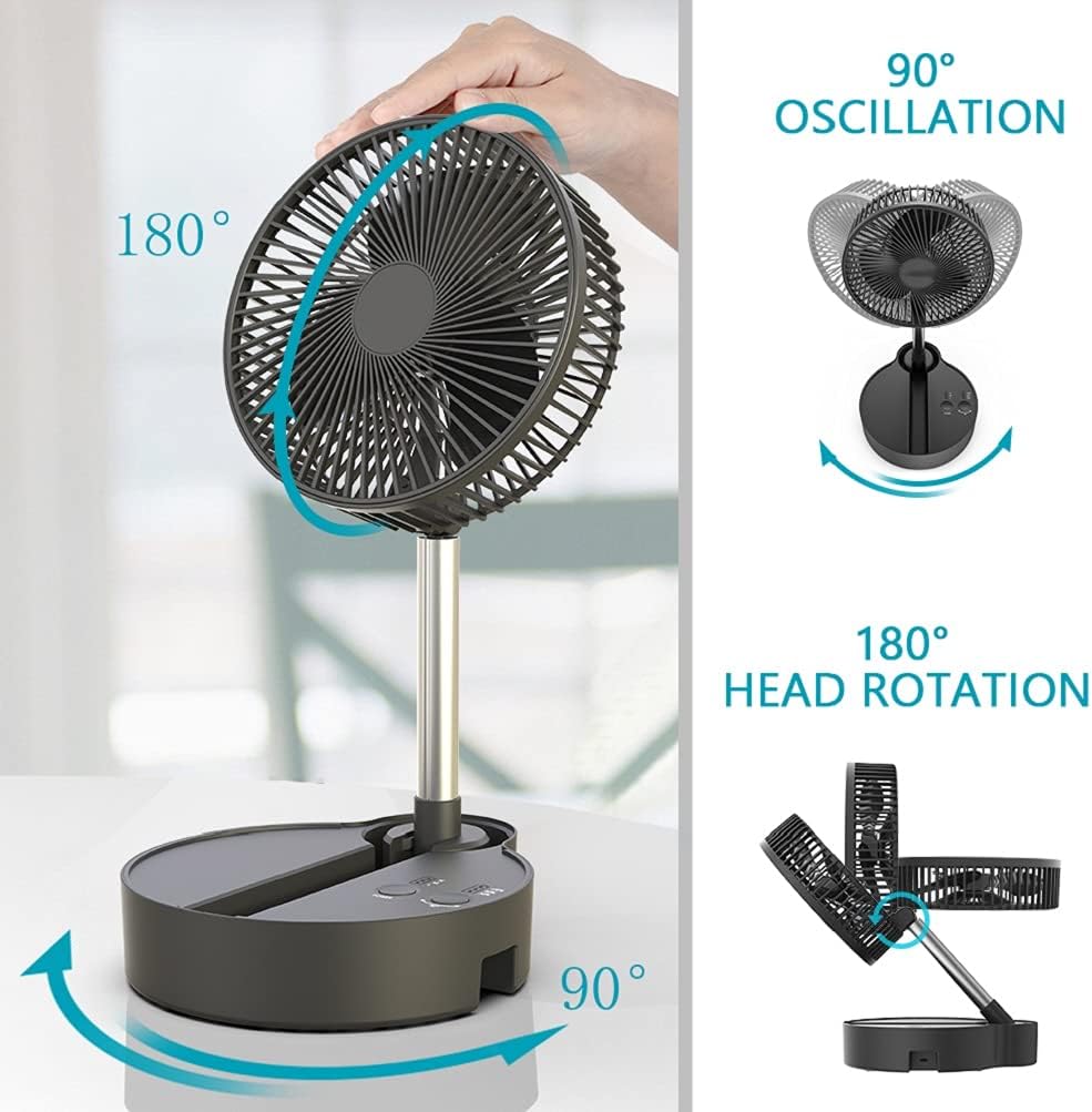 Black Battery Operated Oscillating Fan L119144