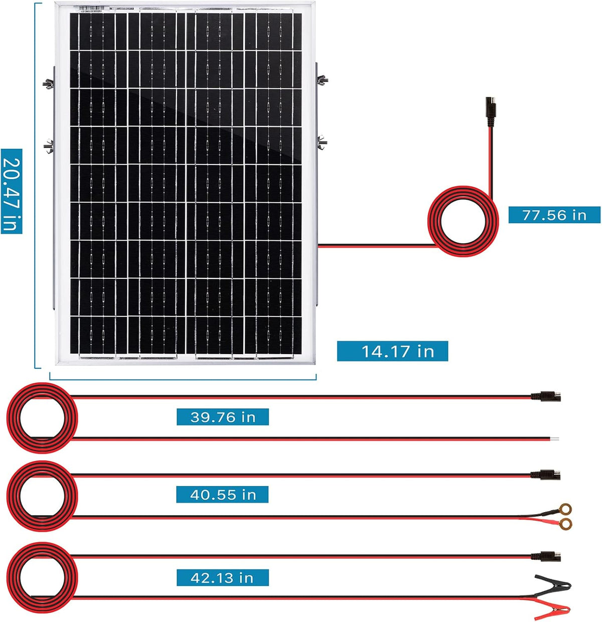 20 Watt 12V Solar Panel Kit with Adjustable Tilt Mount Brackets and 5A PWM Solar Charge Controller F17993