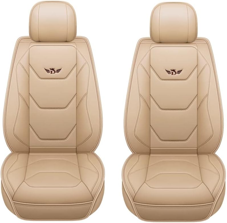 Universal Leather Car Seat Covers, 5 Seat Full Set, Black Red B3278