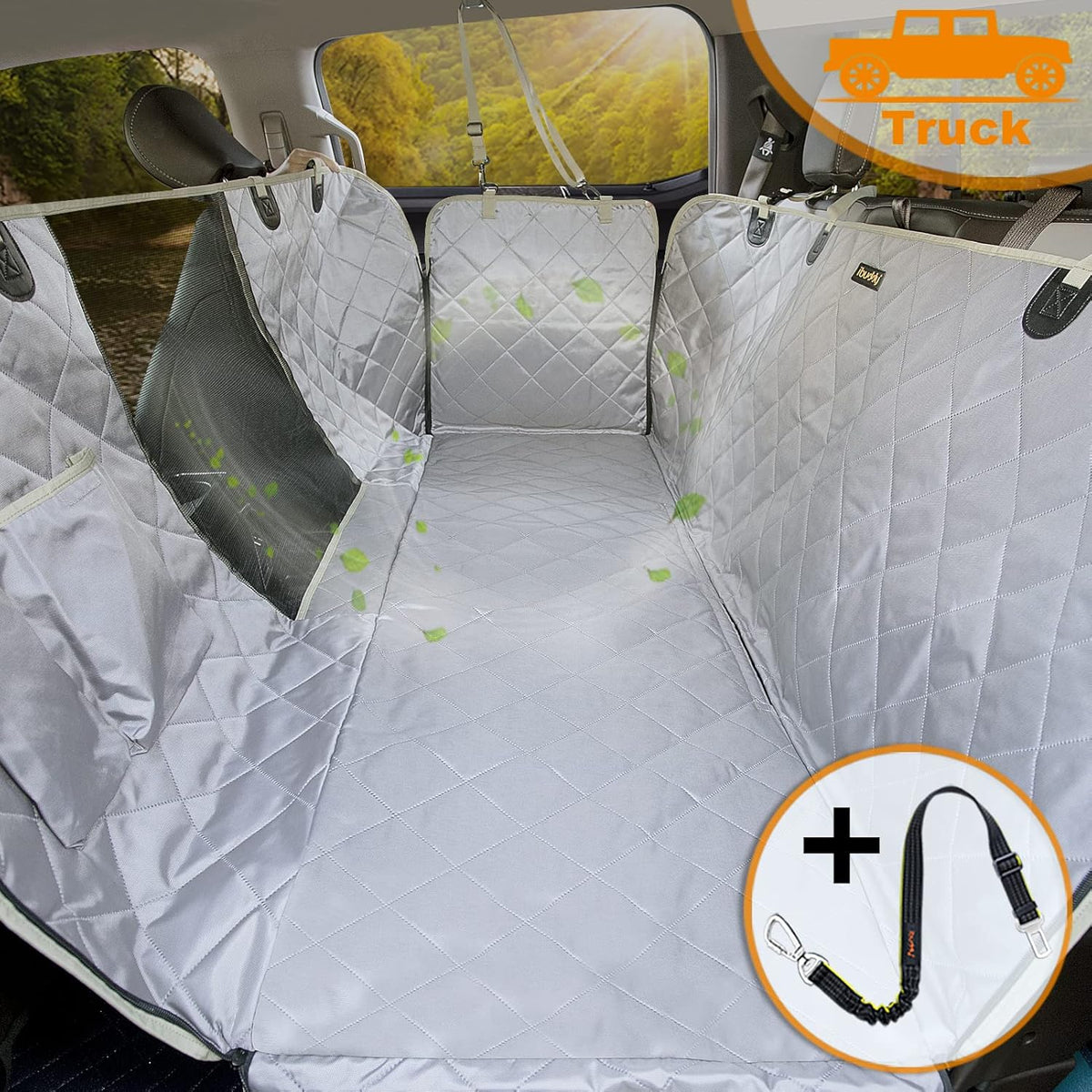 Waterproof Dog Car Seat Cover with Mesh Window M507
