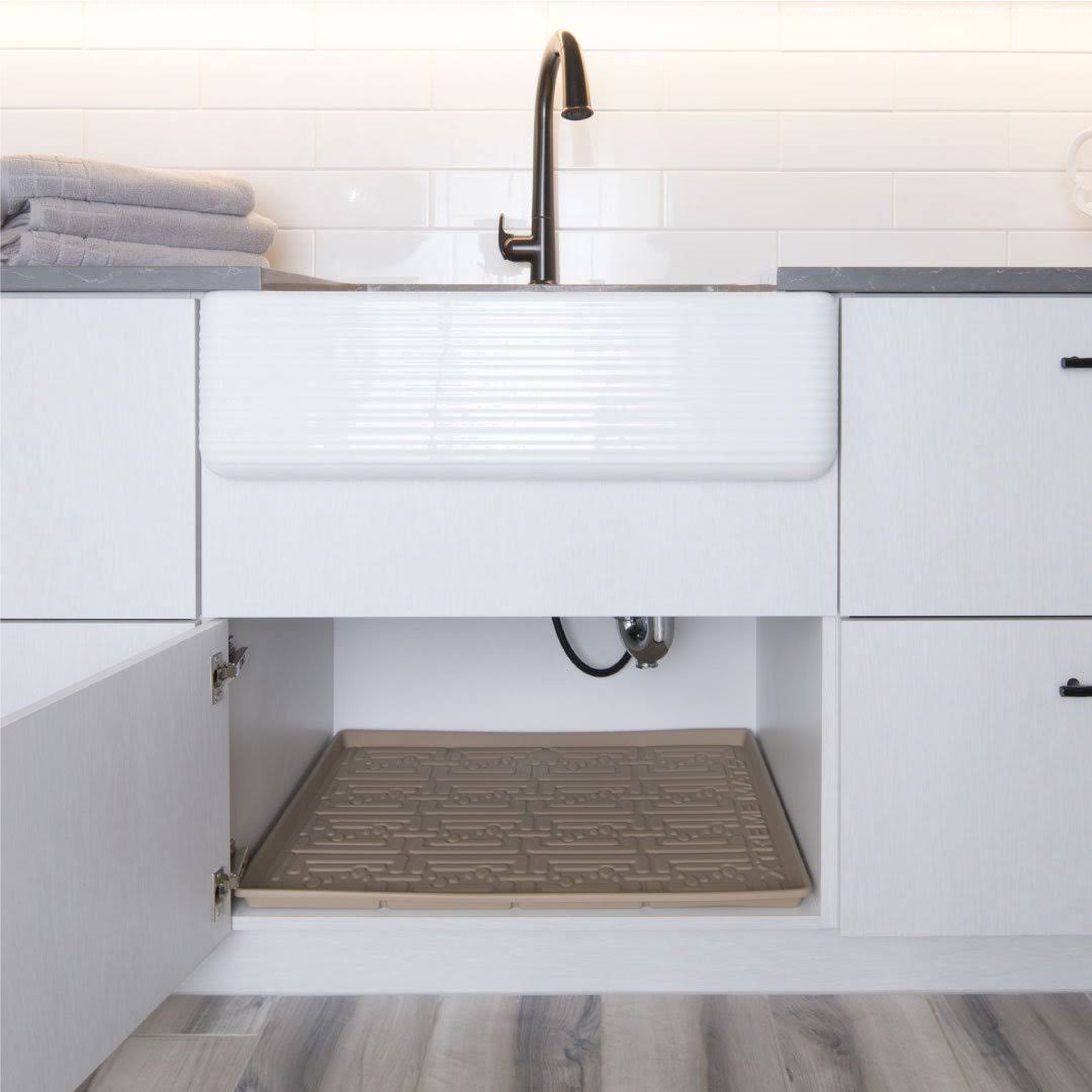 Under Sink Kitchen Cabinet Mat 37 x 22 inch Beige Z908703