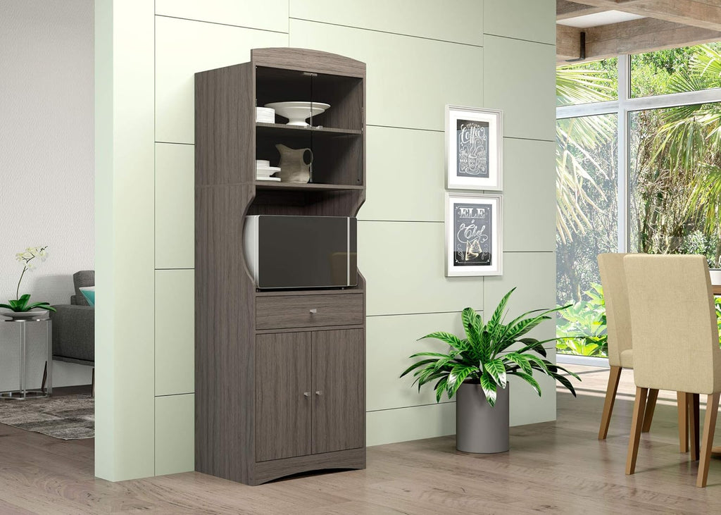 Grey Microwave Stand with Cabinet U930