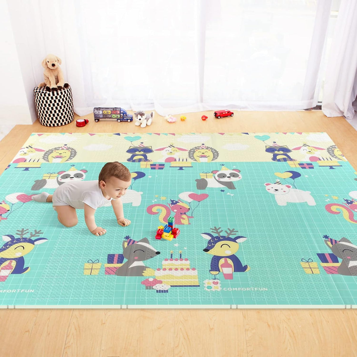 Extra Large Foldable Waterproof Baby Crawling Mat with Carry Bag F5250