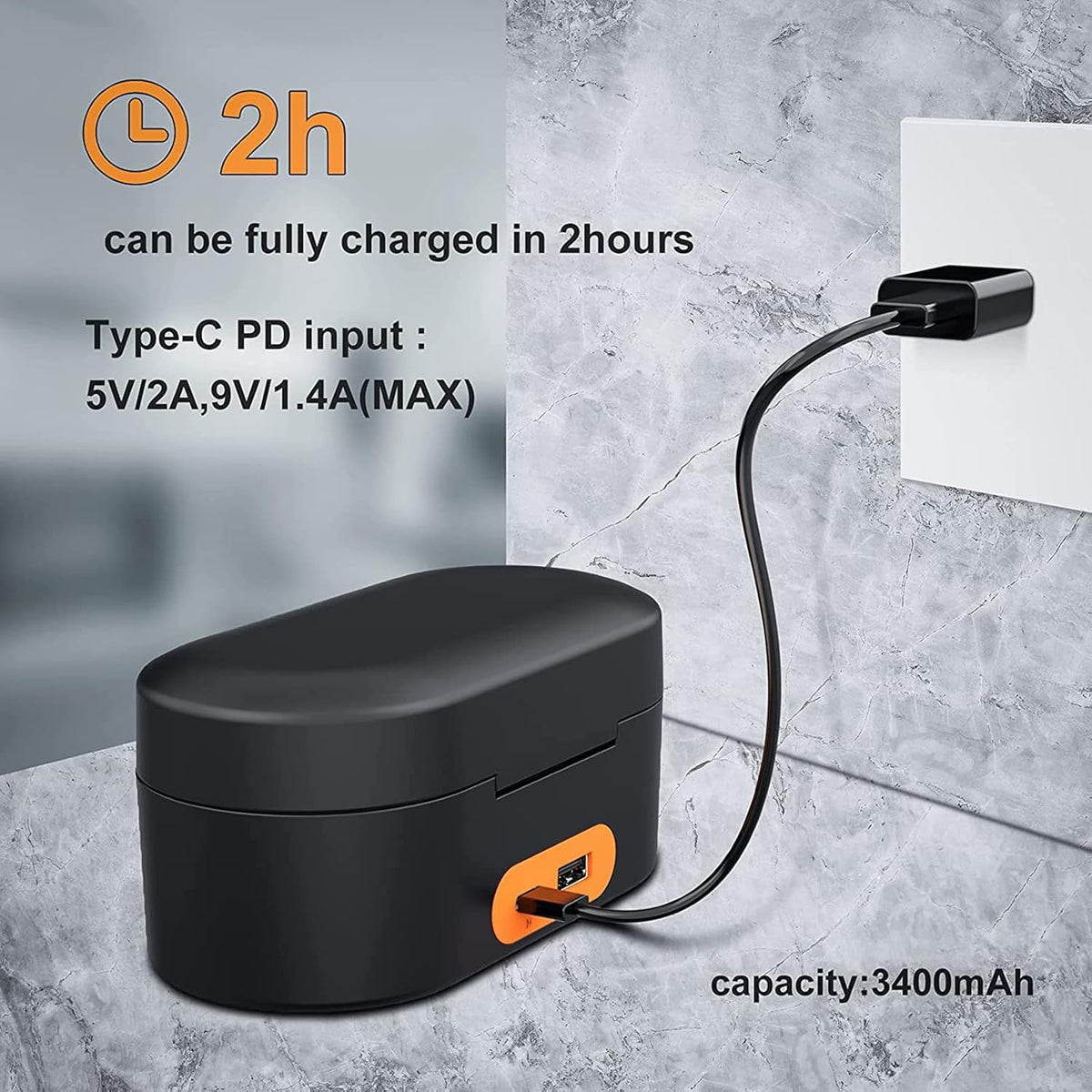 Wireless Charging Case with 3400mAh Built-in Battery F572
