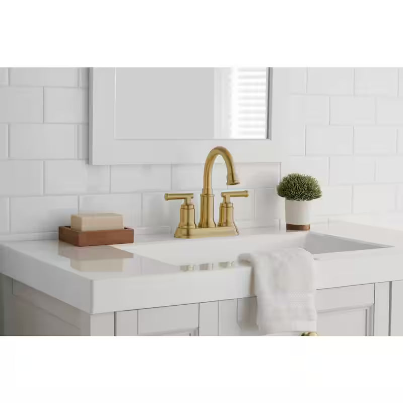 2-Handle High-Arc Bathroom Faucet in Matte Gold N4559