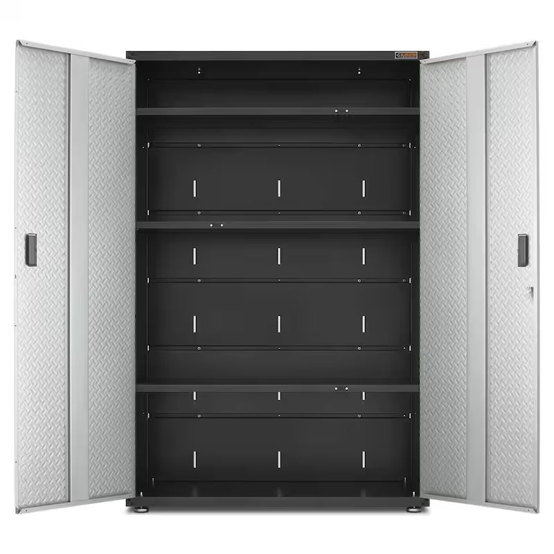 Steel Freestanding Garage Cabinet in Silver Tread K425