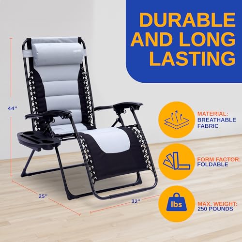 Adjustable Foldable Zero Gravity Rattan Chair with Side Table J807