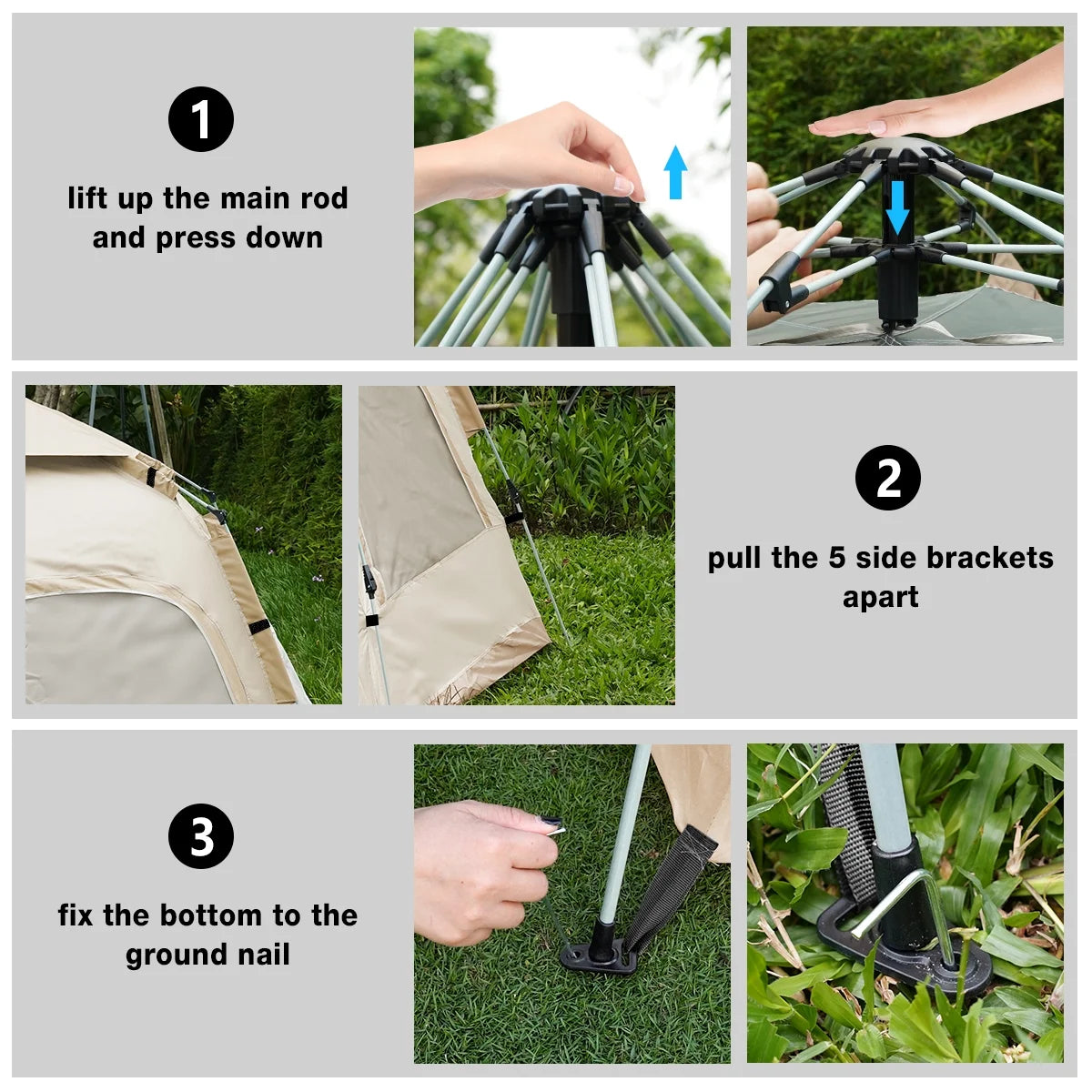 6-8 Person Waterproof Tent with Rain Fly and Carrying Bag D1968
