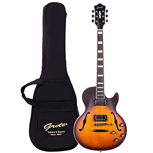 Semi-Hollow Body Electric Guitar Matte Finished with Gigbag P60698