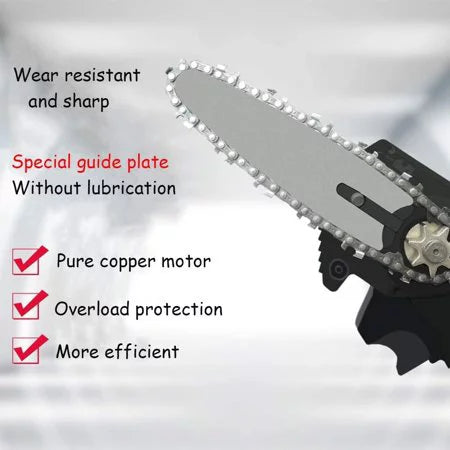 4-Inch Cordless Electric Mini Chainsaw with 2 Batteries Z4775