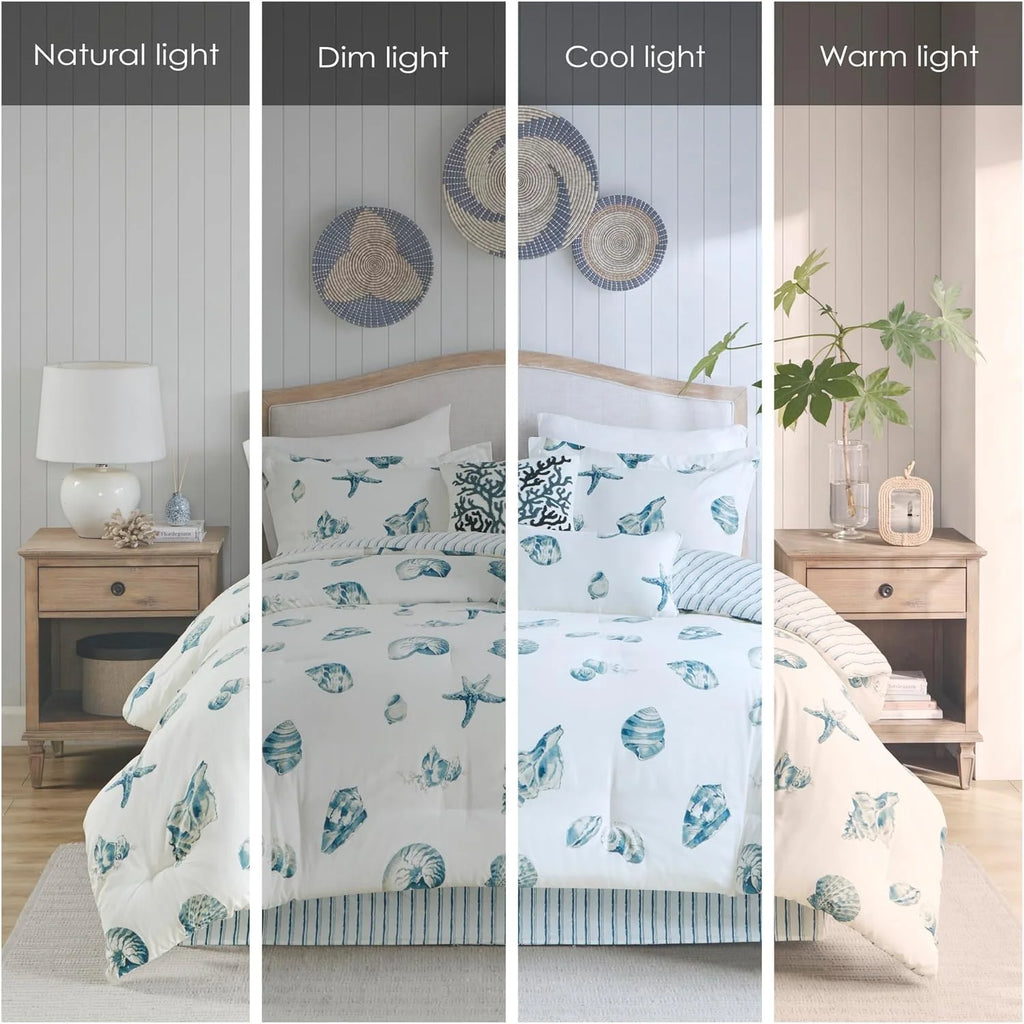 Coastal Reversible Comforter Set 4 Piece L7708