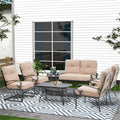 7-Piece Brown Metal Patio Conversation Set K492