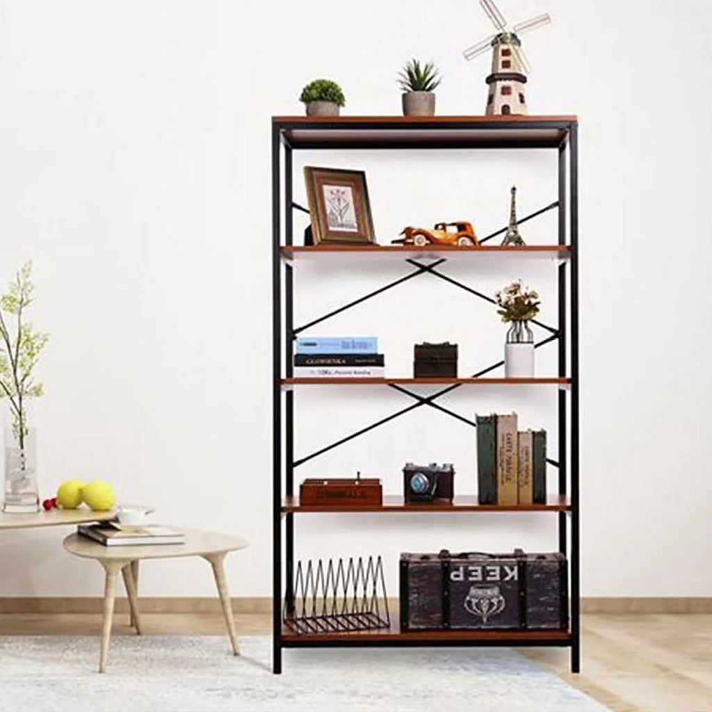 5-Tier Wood and Metal Bookshelf S155705