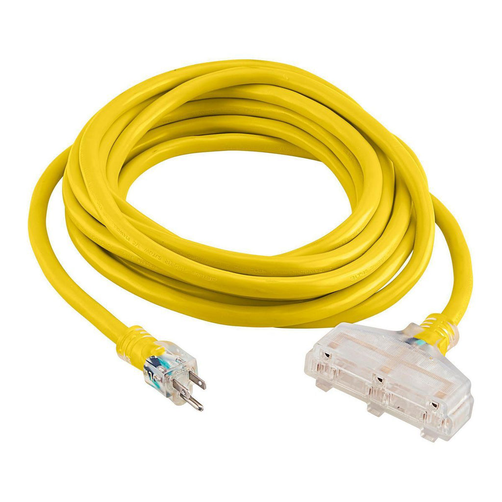 25 ft. 10/3 Gauge Triple-Tap Extension Cord, Yellow P940