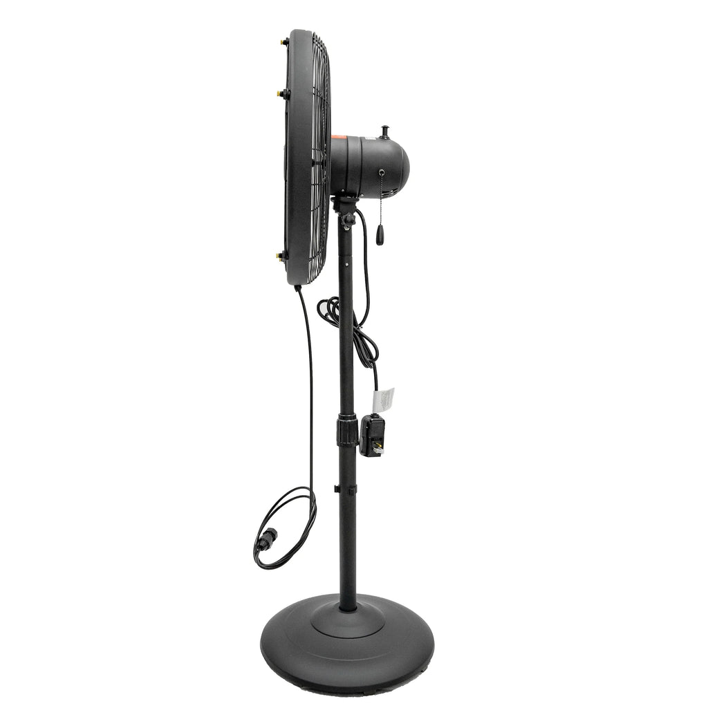 18 inch 3-Speed Metal Misting Stand Fan Black V845