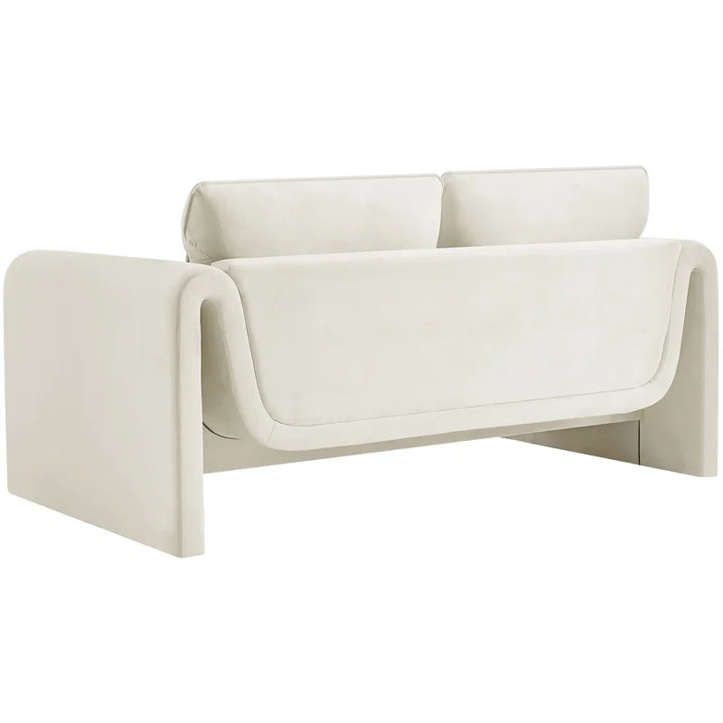 Cream Velvet Loveseat K2468