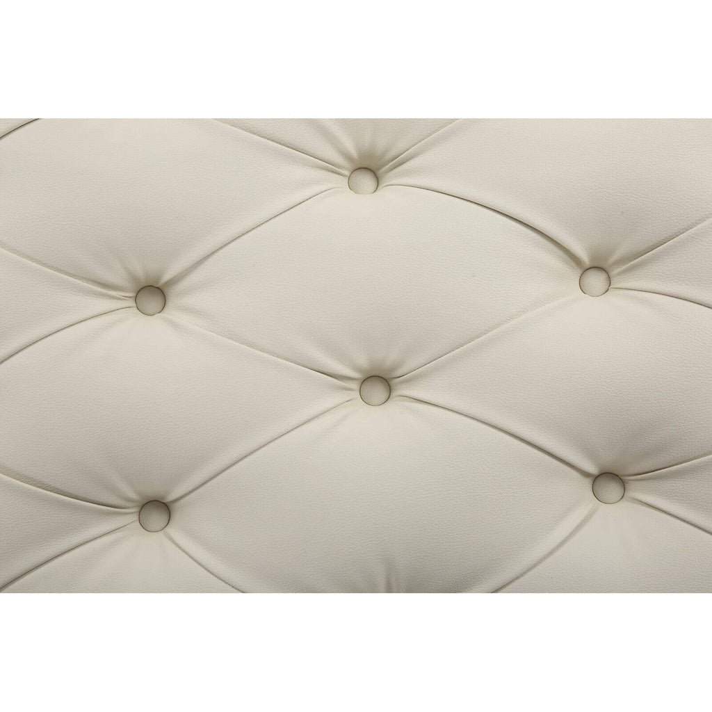 Square Tufted PU Leather Upholstered Ottoman H675255
