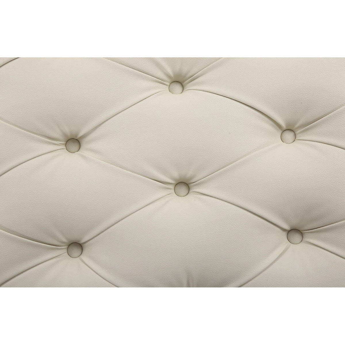 Square Tufted PU Leather Upholstered Ottoman H675255