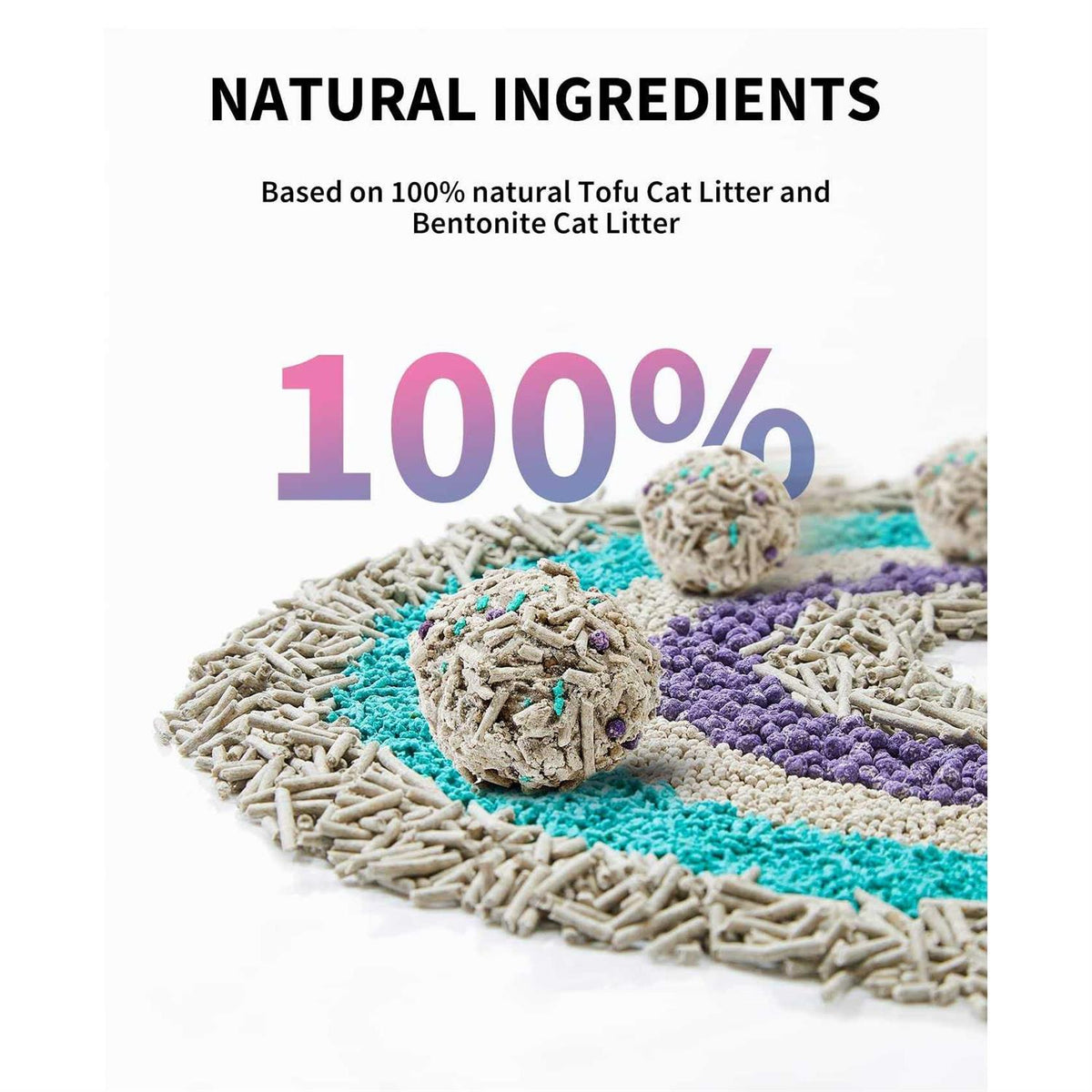 5 in 1 Mixed Cat Litter, Strong Clumping, Unscented Ultra Absorbent I92744