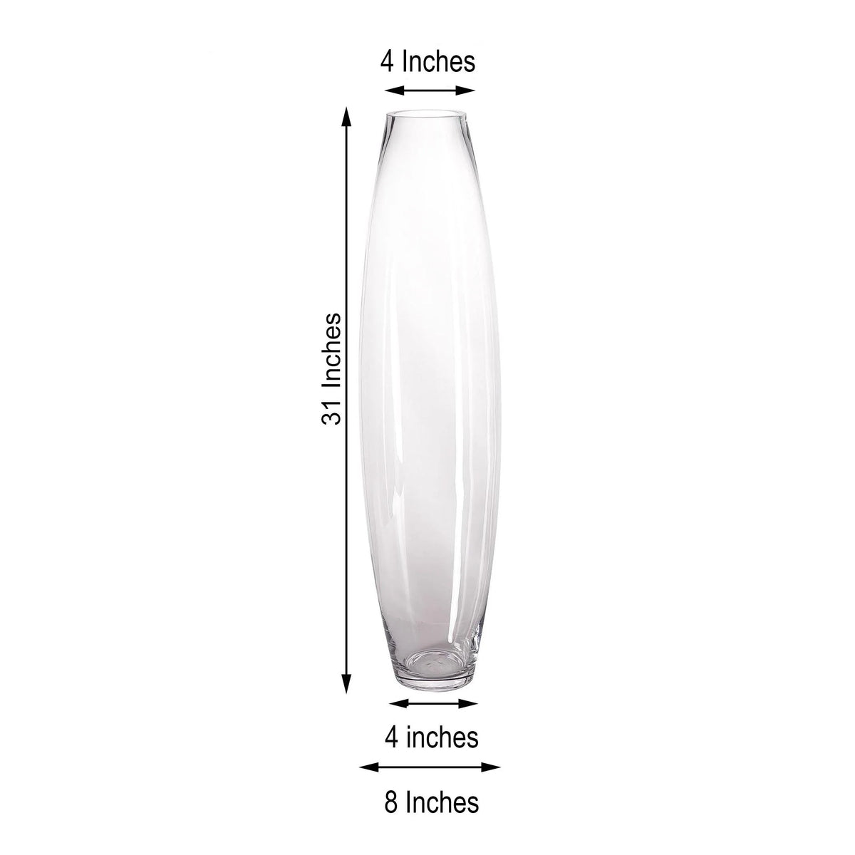 31" Tall Tapered Cylinder Glass Vase Clear K116203