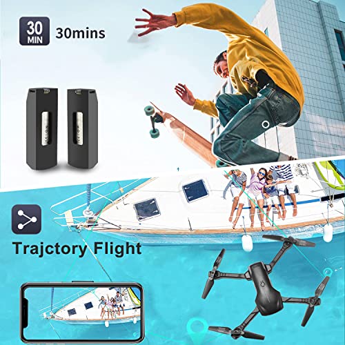 Black 1080P HD FPV Camera Drone with 2 Batteries U902488