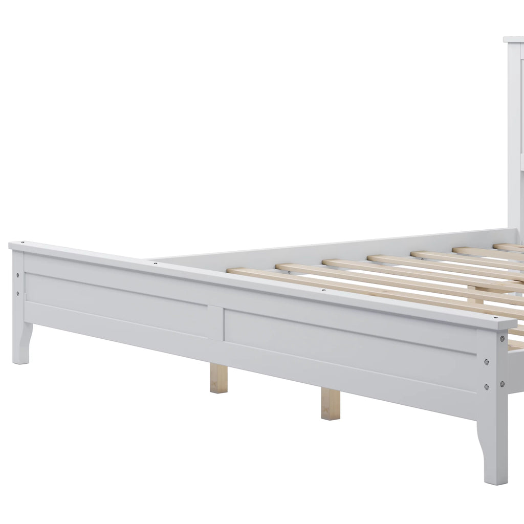Modern White Solid Wood King Platform Bed P379708