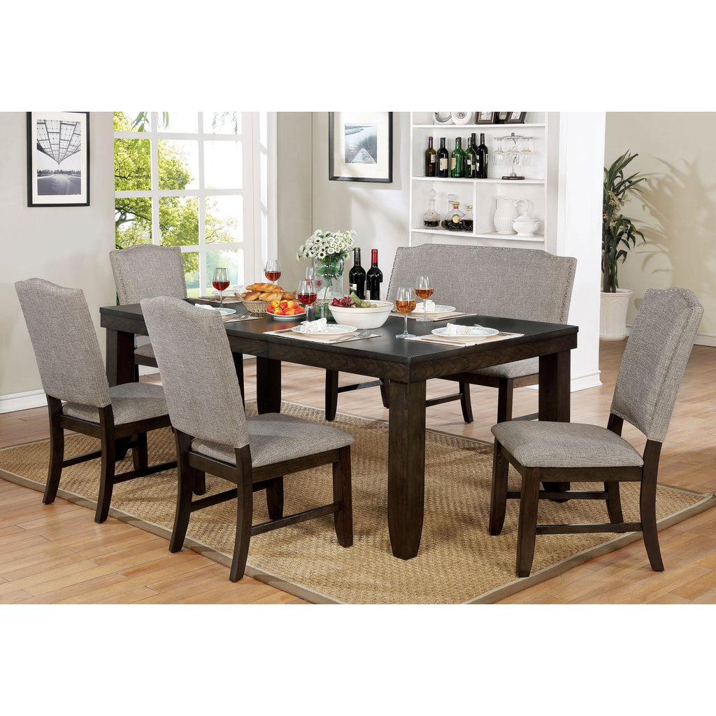 Gray Upholstered Dining Bench L43097