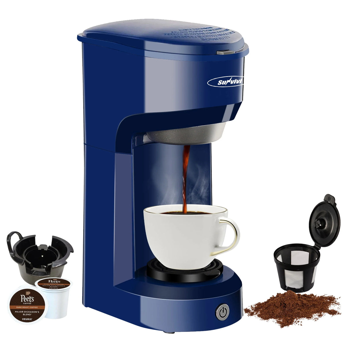 Single Serve Coffee Maker with 30 Oz Removable Reservoir, Black K138074