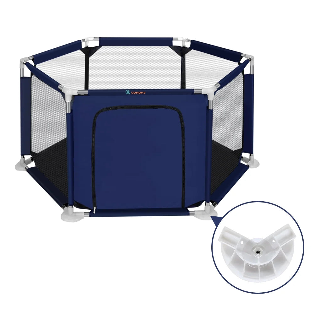 Blue 6 Panel Portable Baby Playpen A7241