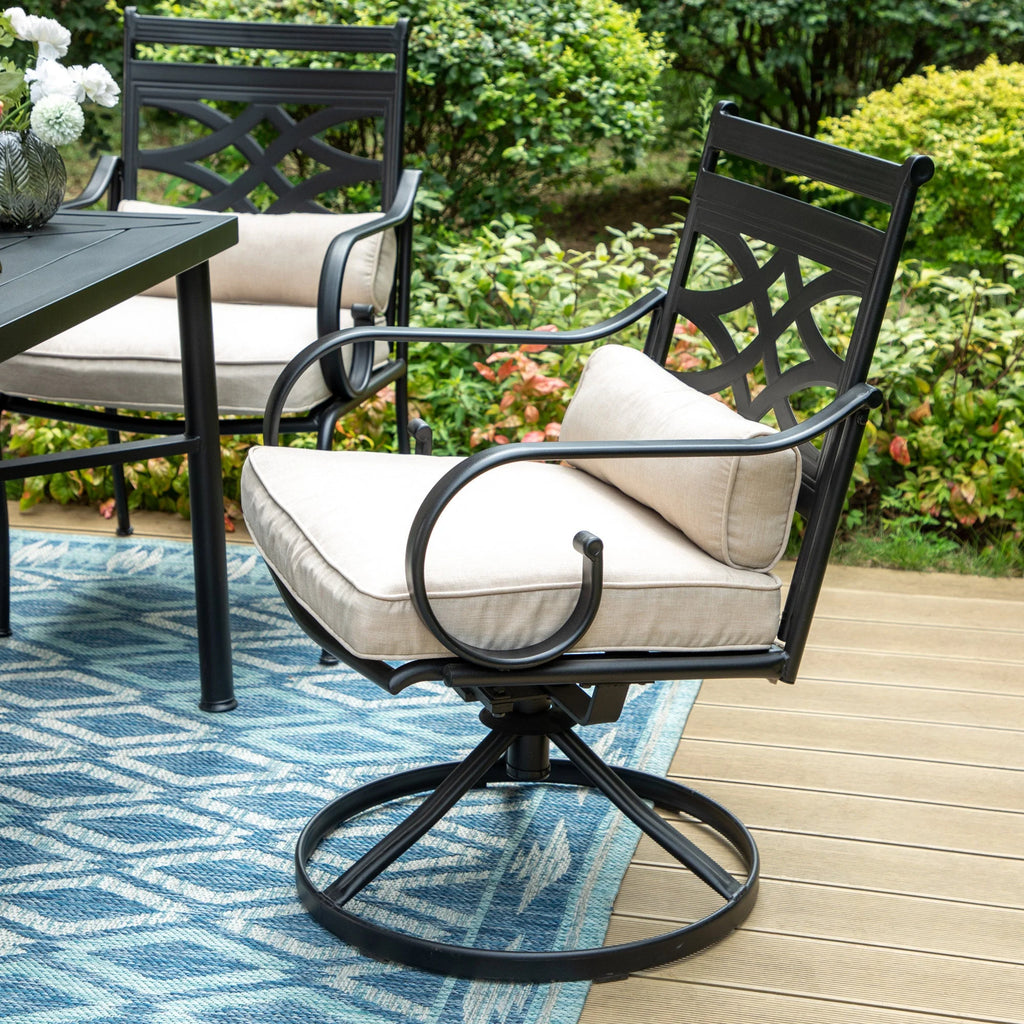 7-Piece Outdoor Dining Set with Swivel Cushioned Chairs E50523