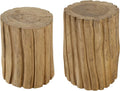 Teak Stump Displays Set of 2 Brown C807985