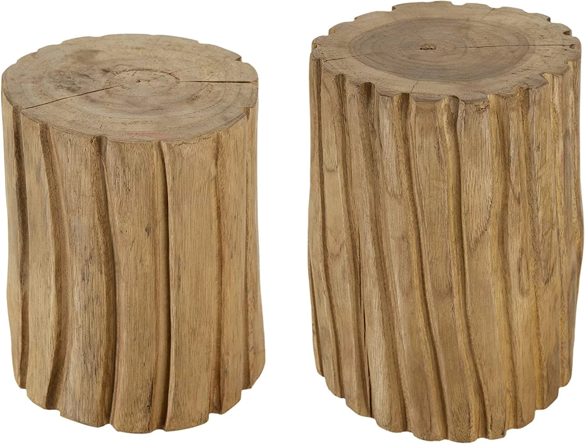 Teak Stump Displays Set of 2 Brown C807985