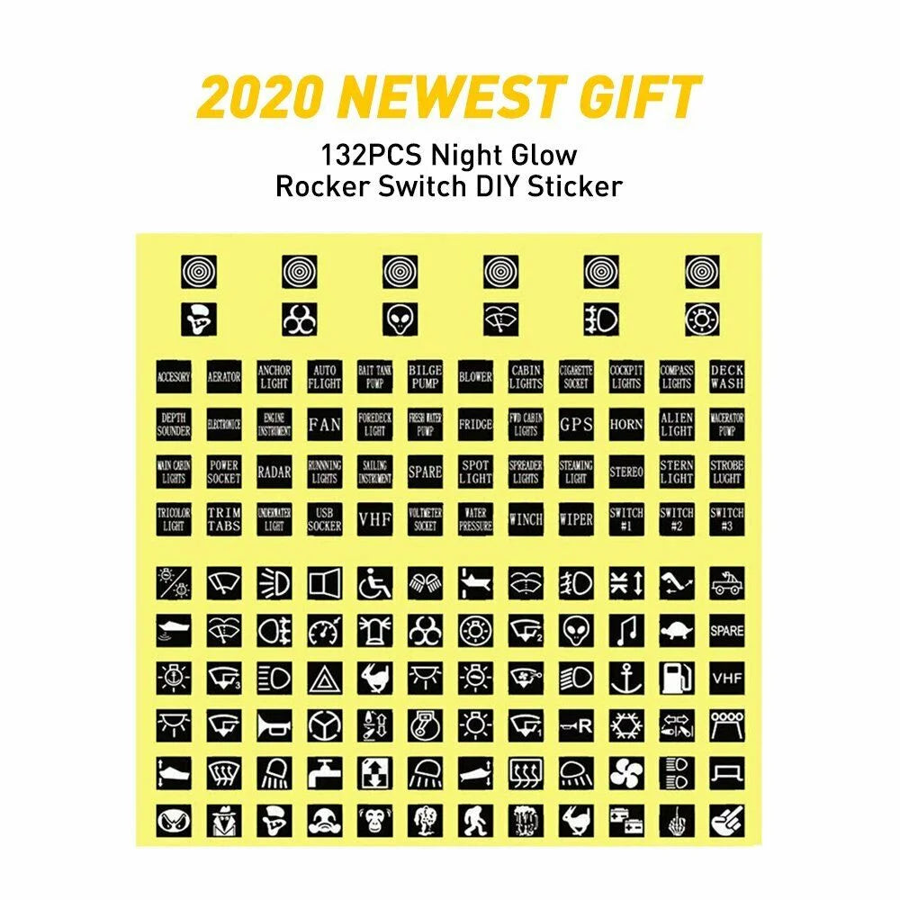Waterproof 6 Gang LED Rocker Switch Panel V31133