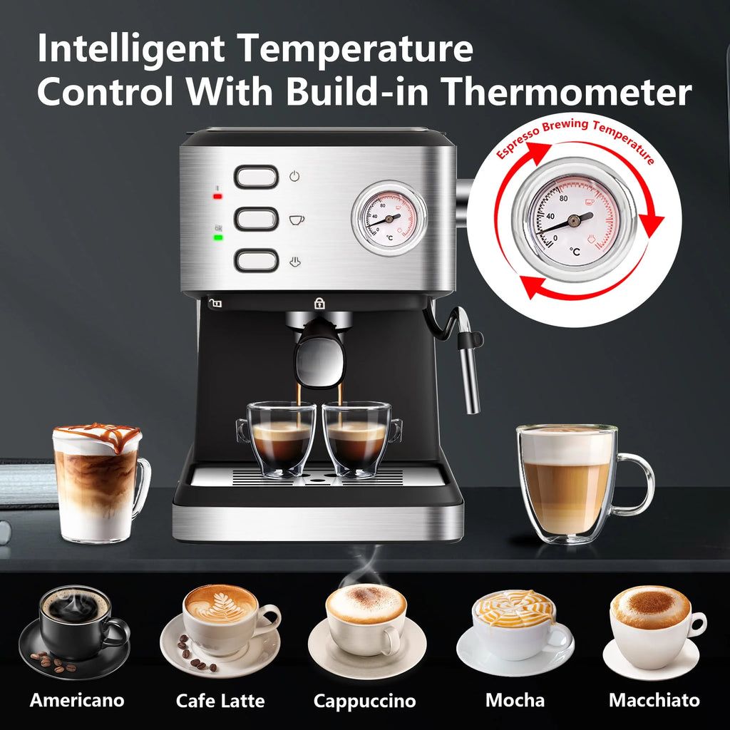 20 Bar Espresso Machine with Milk Frother K4873