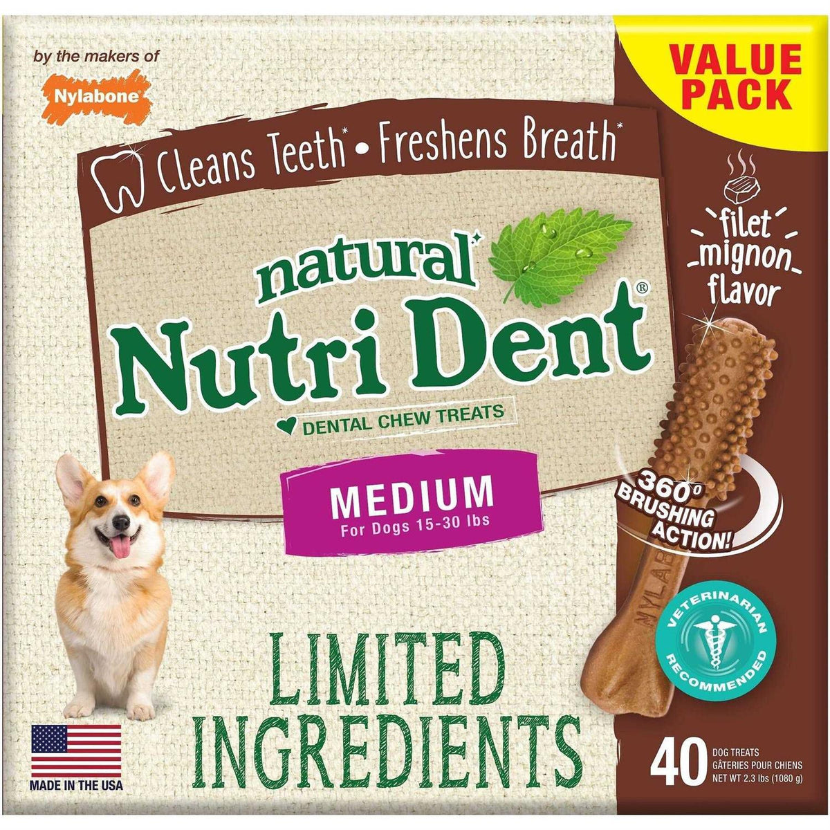 Nutri Dent Dental Chews Filet Mignon V90578