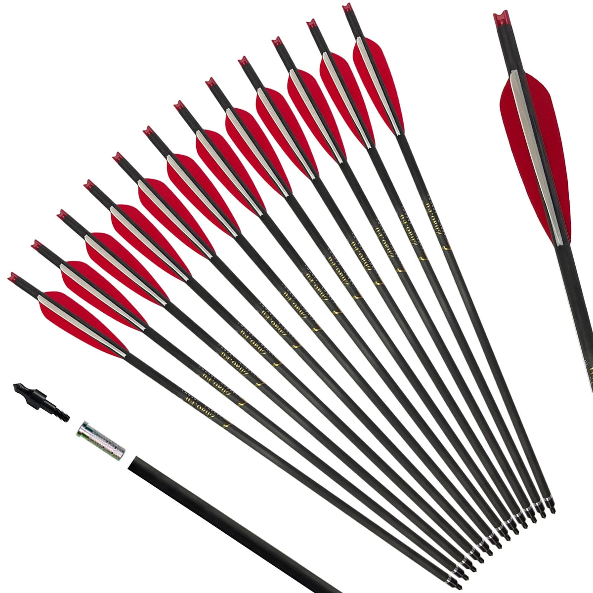 20 Inch Carbon Crossbow Bolts 12 Pack V706059