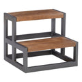 Wood Bed Steps Iron Frame Gunmetal Gray I84954