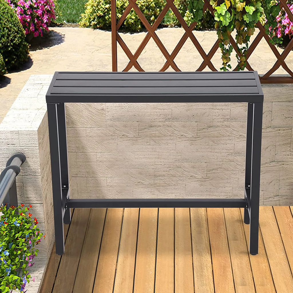 Black 40" Rectangle Outdoor Iron Bar Table X772