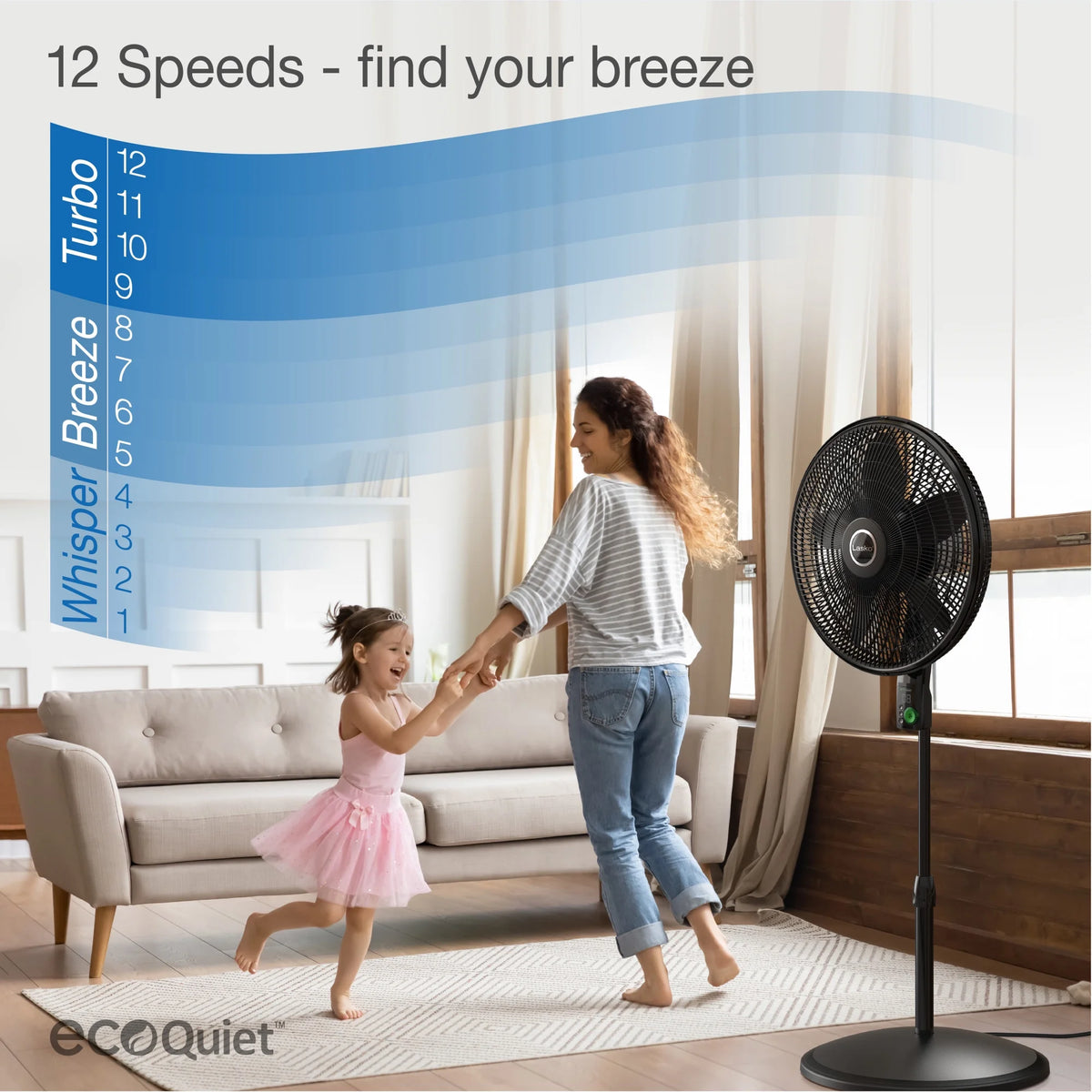 18" Black Pedestal Fan W7223