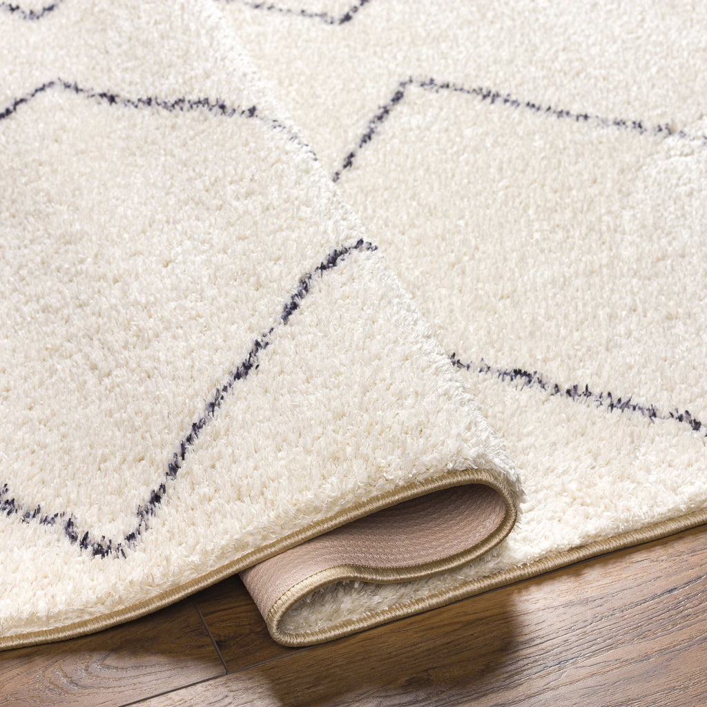 Washable 5x7 Cream Black Area Rug I5644