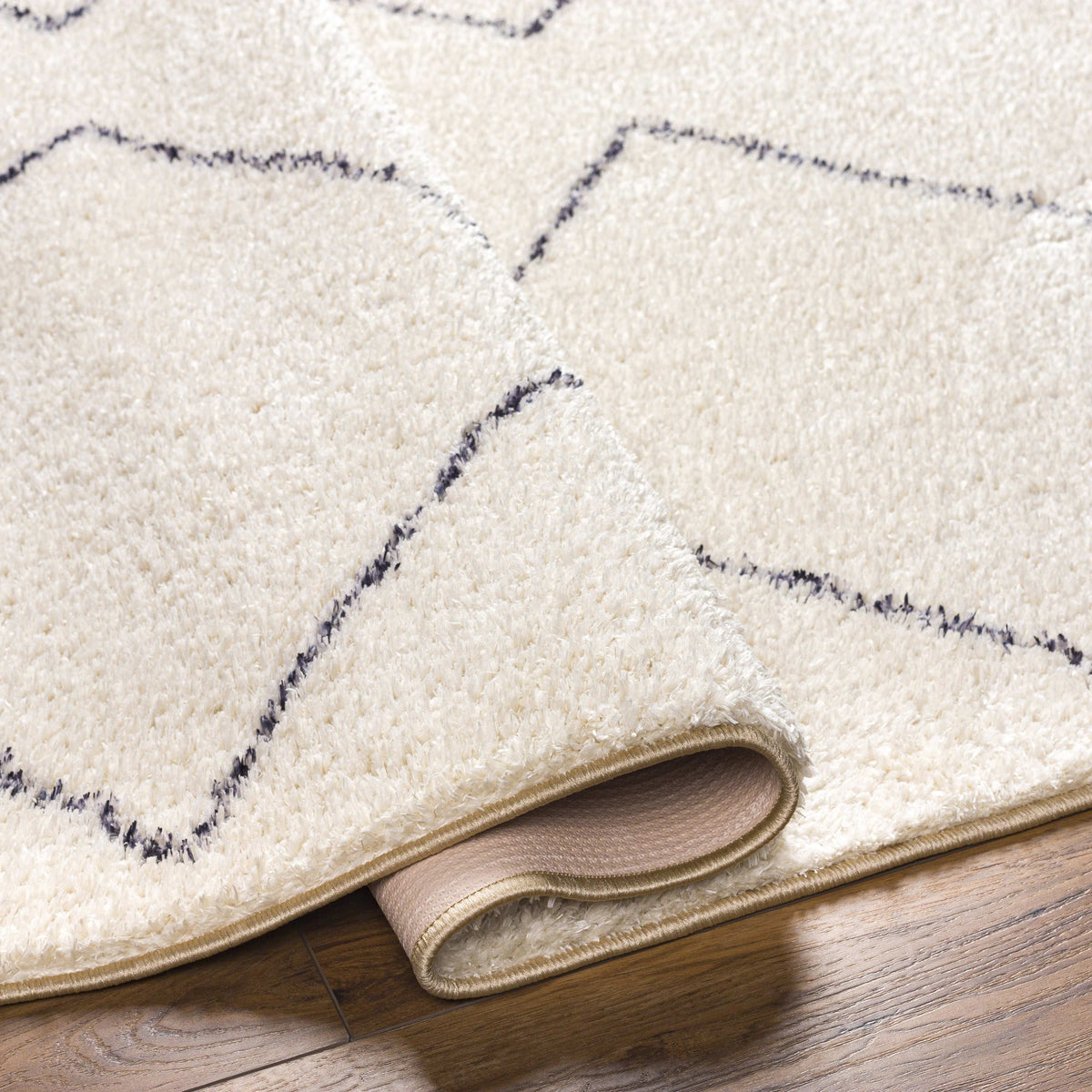 Washable 5x7 Cream Black Area Rug I5644