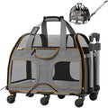 Pet Carrier with Removable Wheels and Double Telescopic Handle A7362