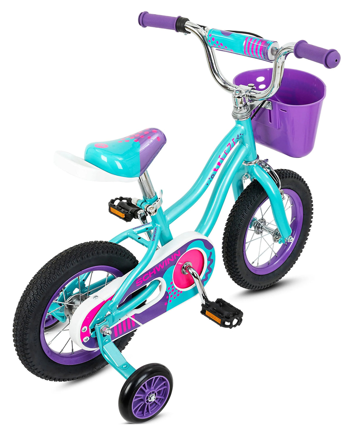 Teal Kids Bike with Basket A9294