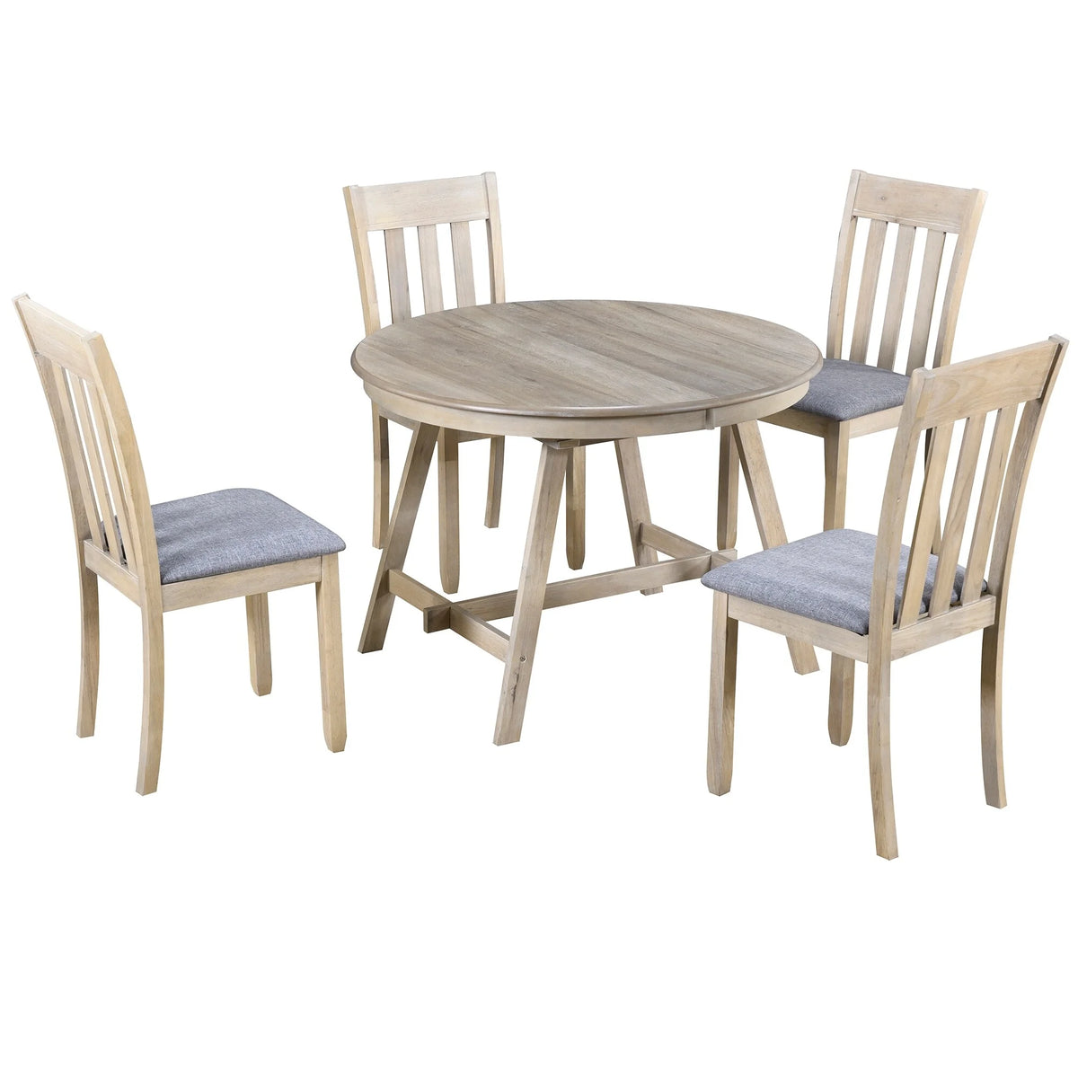 5-Piece Wooden Dining Table Set with 4 Chairs N717470